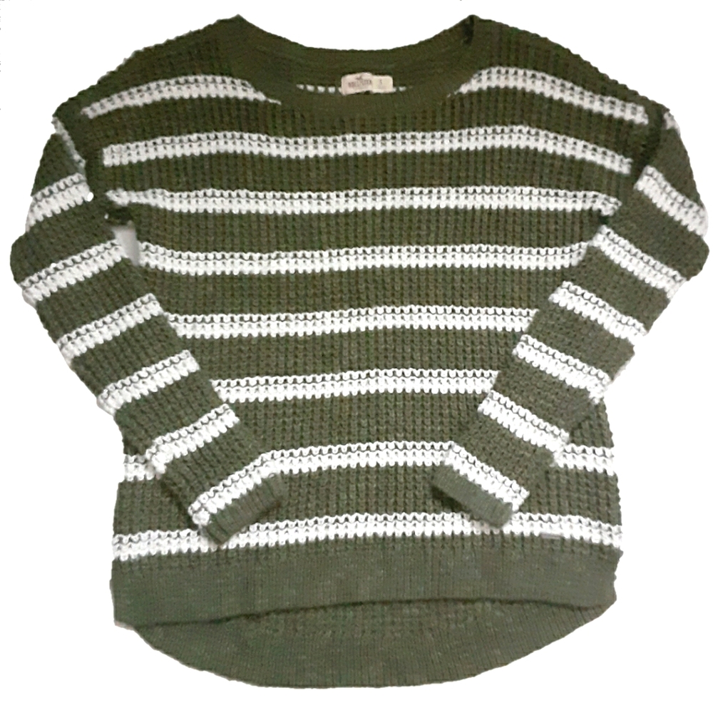 Hollister ribbed sweater green size small